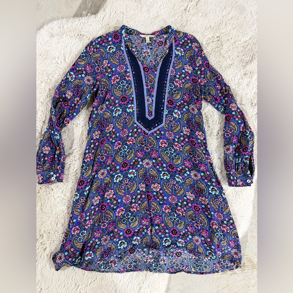 Floral women’s Paisley Long Sleeve Dress MJC Sz L